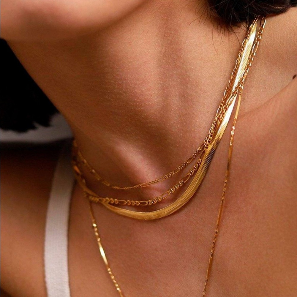 Missoma Gold Flat Snake Chain Necklace